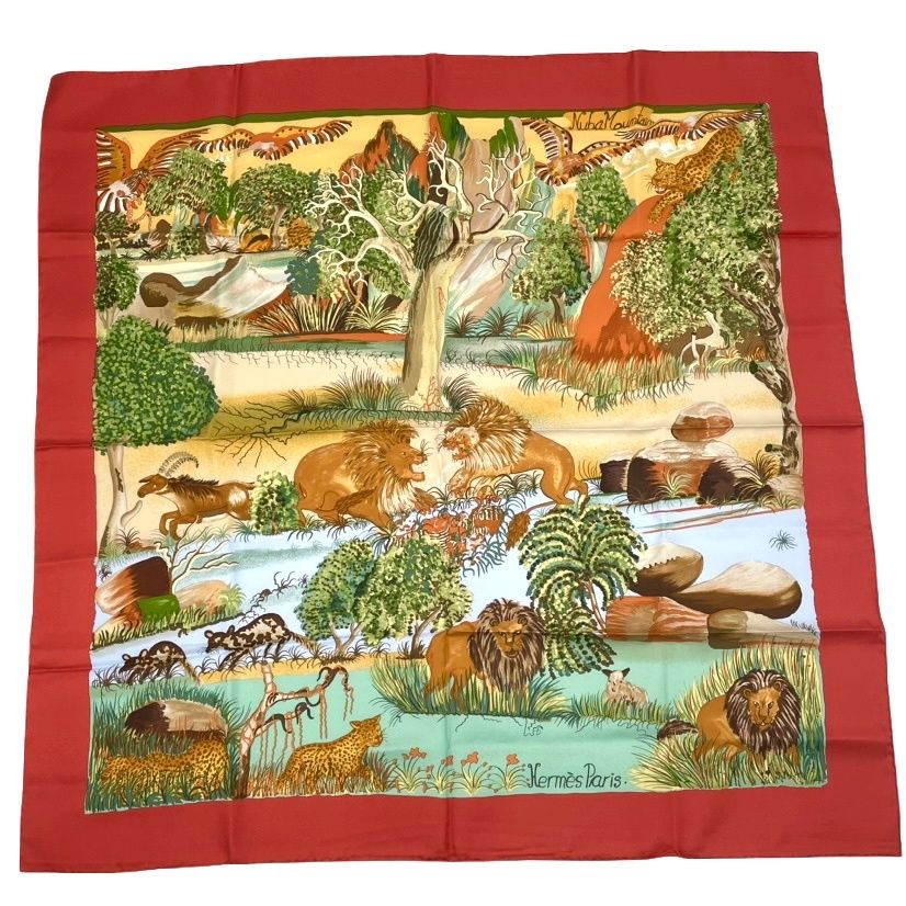 Hermes Carre 90 Nuba Mountain Scarf Silk 100%
