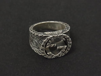 Gucci Interlocking Arabesque Silver Ring