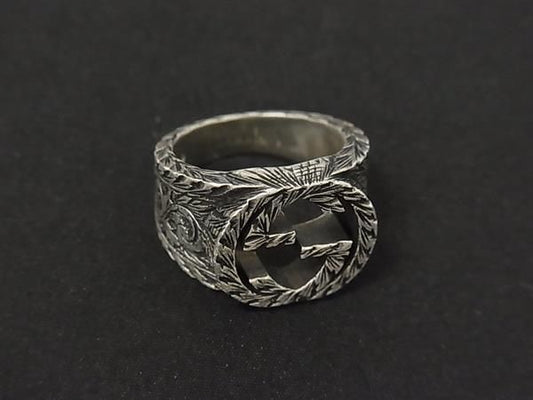 Gucci Interlocking Arabesque Silver Ring