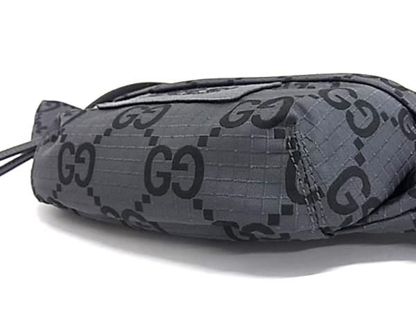 Gucci GG Pattern Nylon Canvas Crossbody Belt Bag Waist Pouch Gray — view 4