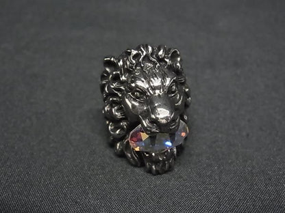 Gucci Lion Head Silver Aurora Ring