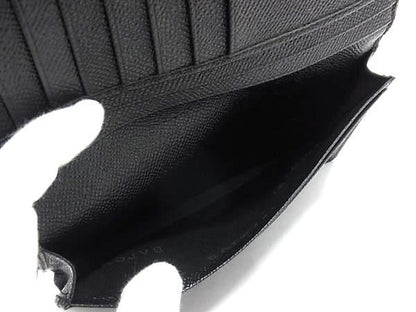 Bvlgari Leather Bifold Wallet Bill Holder Card Black — view 4
