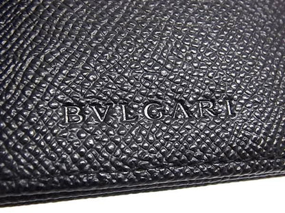 Bvlgari Leather Bifold Wallet Bill Holder Card Black — view 5