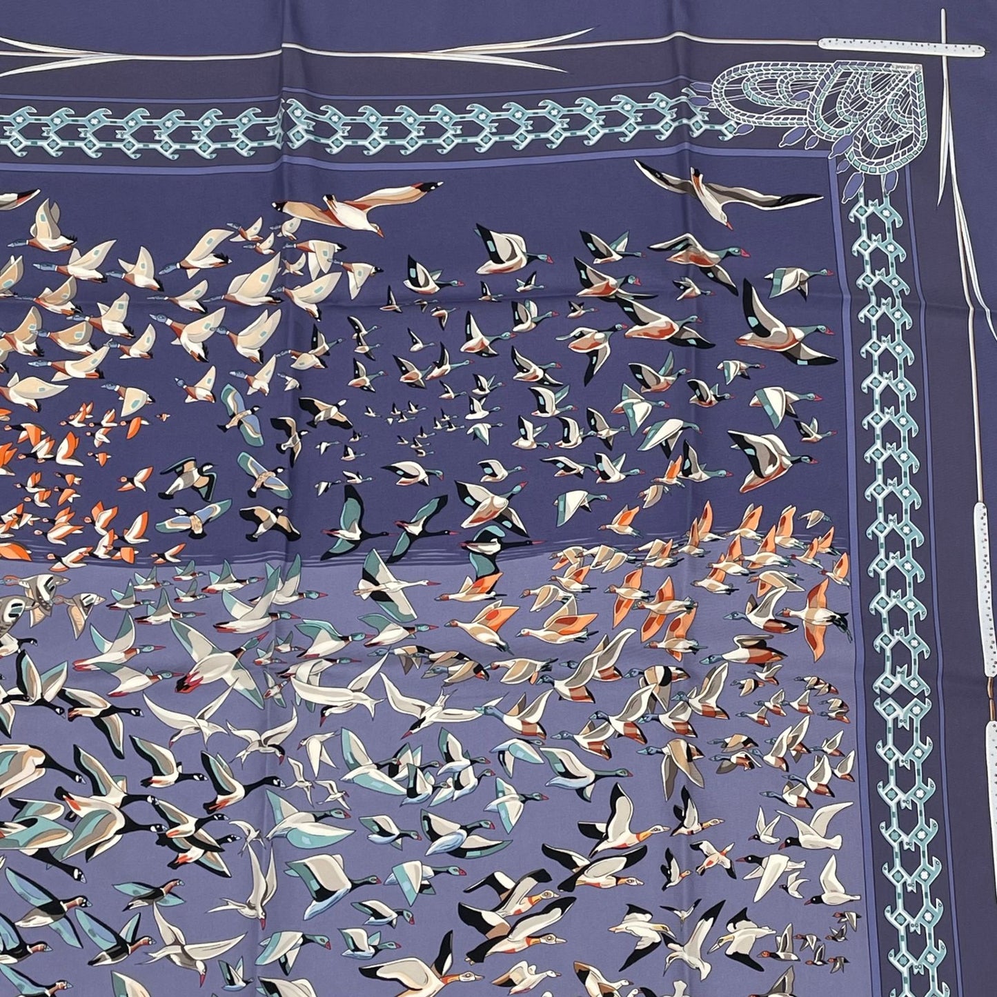 Hermes Carre 90 Libres Comme L'air the Sky Is Silk Scarf Blue — view 3