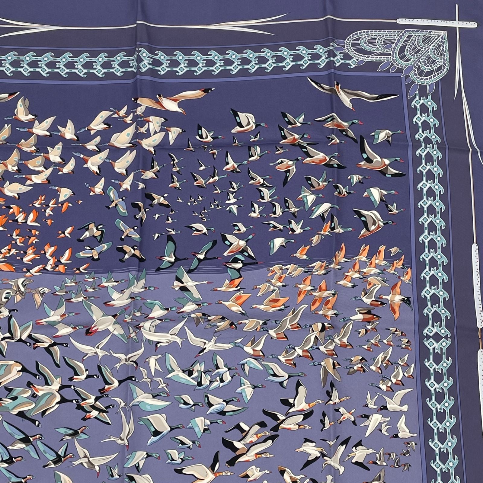 Hermes Carre 90 Libres Comme L'air the Sky Is Silk Scarf Blue — view 3