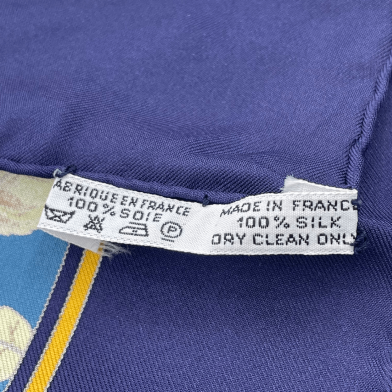 Hermes Carre 90 Chasse Au Bois Forest Hunting Blue Scarf Silk — view 6