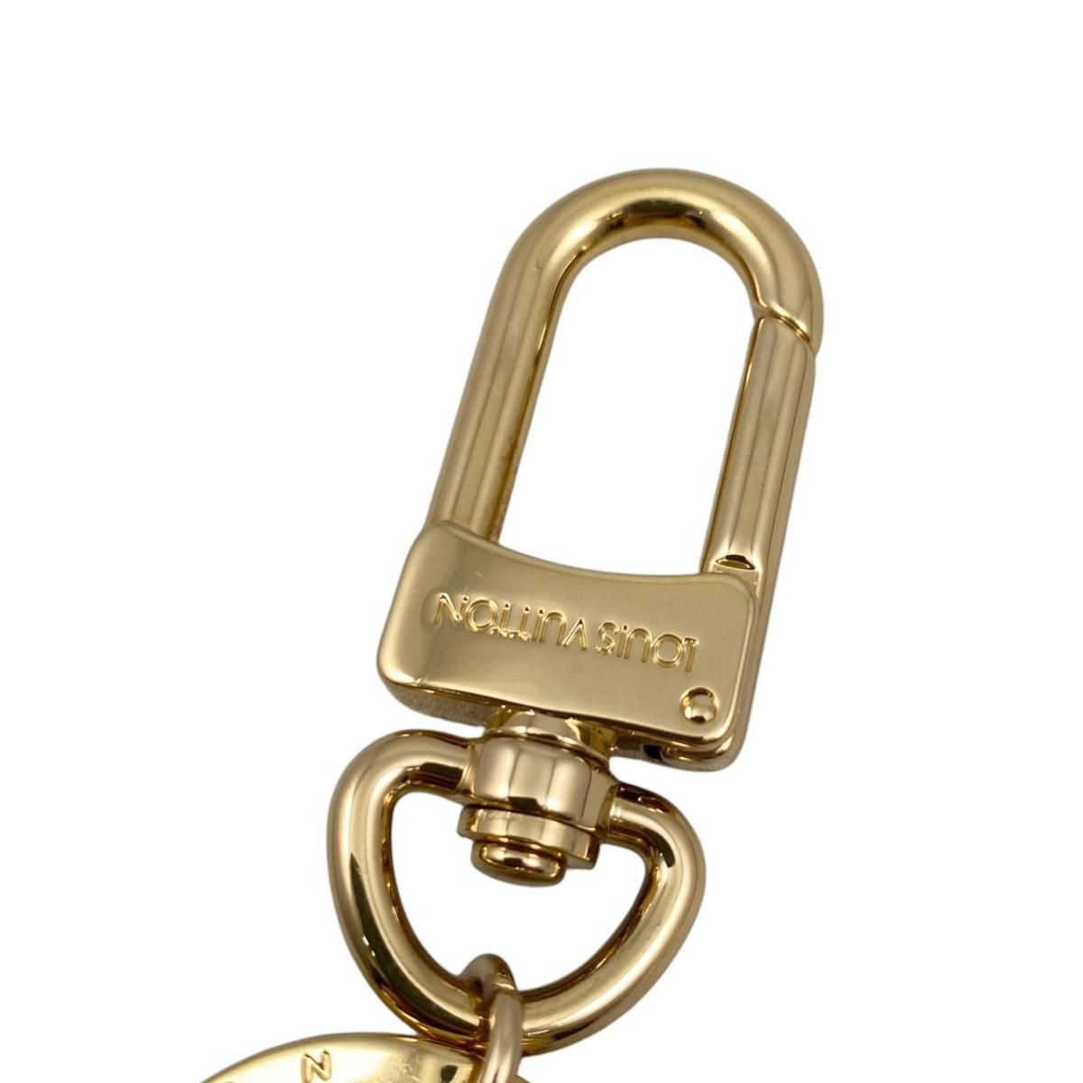 Louis Vuitton Bag Charm Key Holder LV Facet Logo Gold — view 8