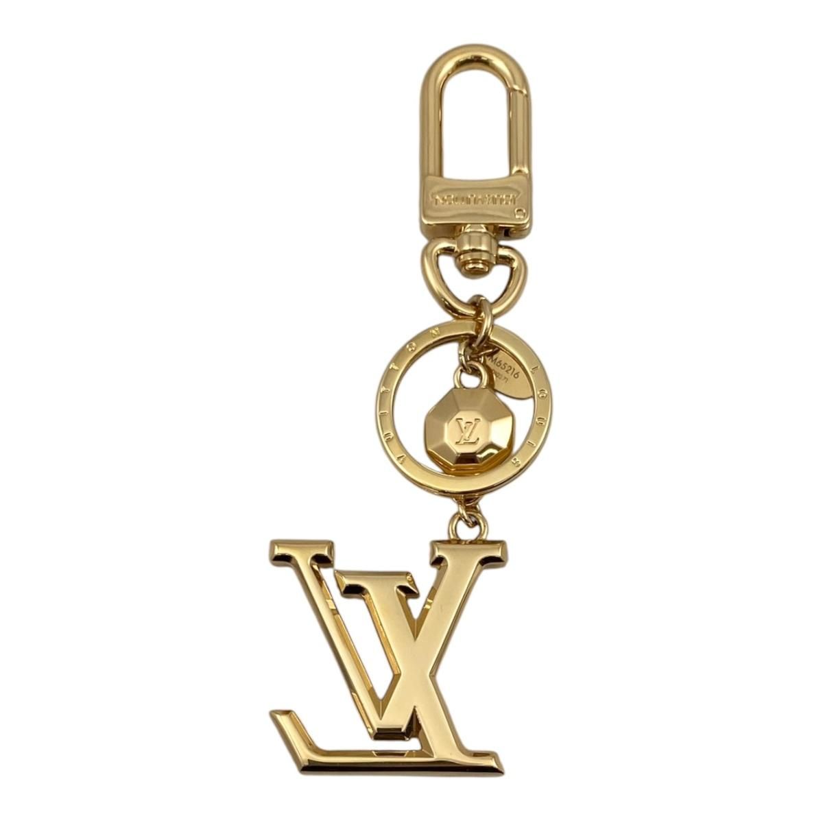 Louis Vuitton Bag Charm Key Holder LV Facet Logo Gold — view 2