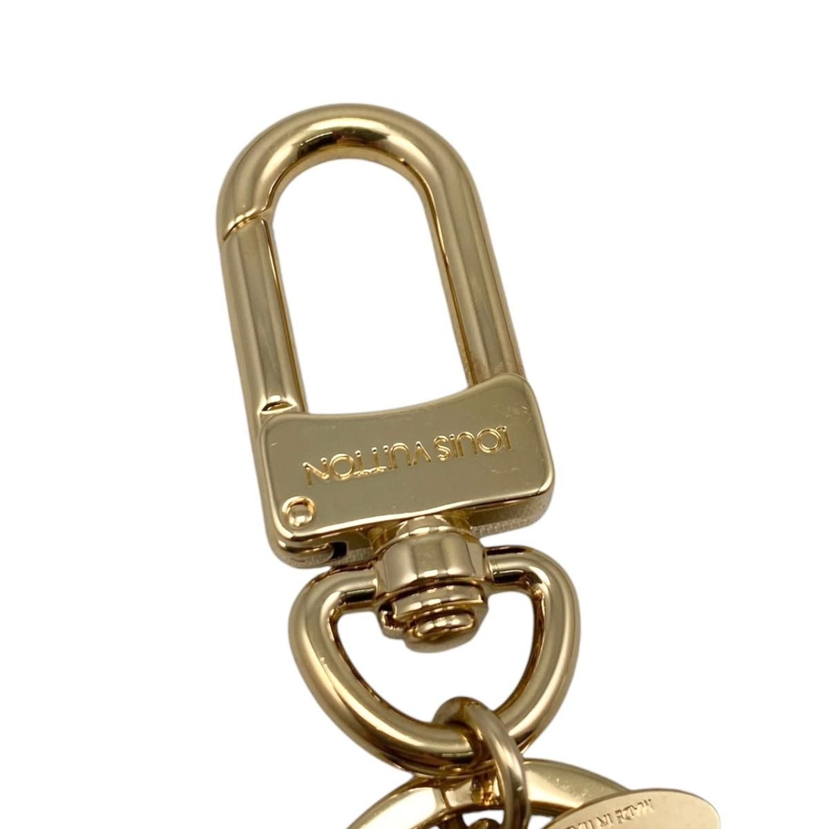 Louis Vuitton Bag Charm Key Holder LV Facet Logo Gold — view 5