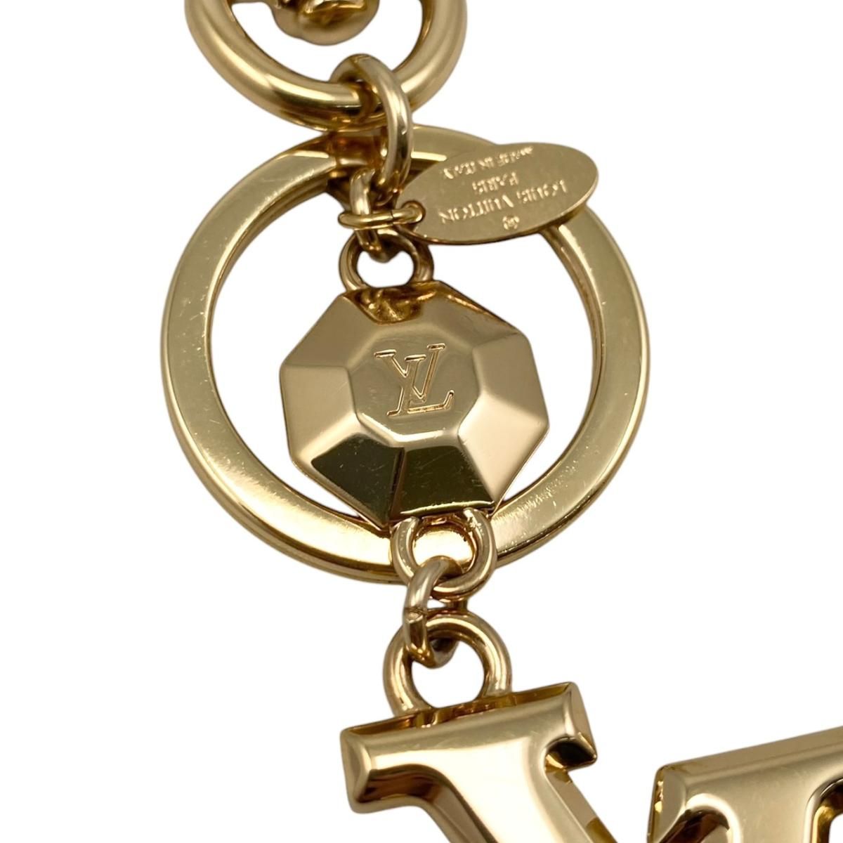 Louis Vuitton Bag Charm Key Holder LV Facet Logo Gold — view 4