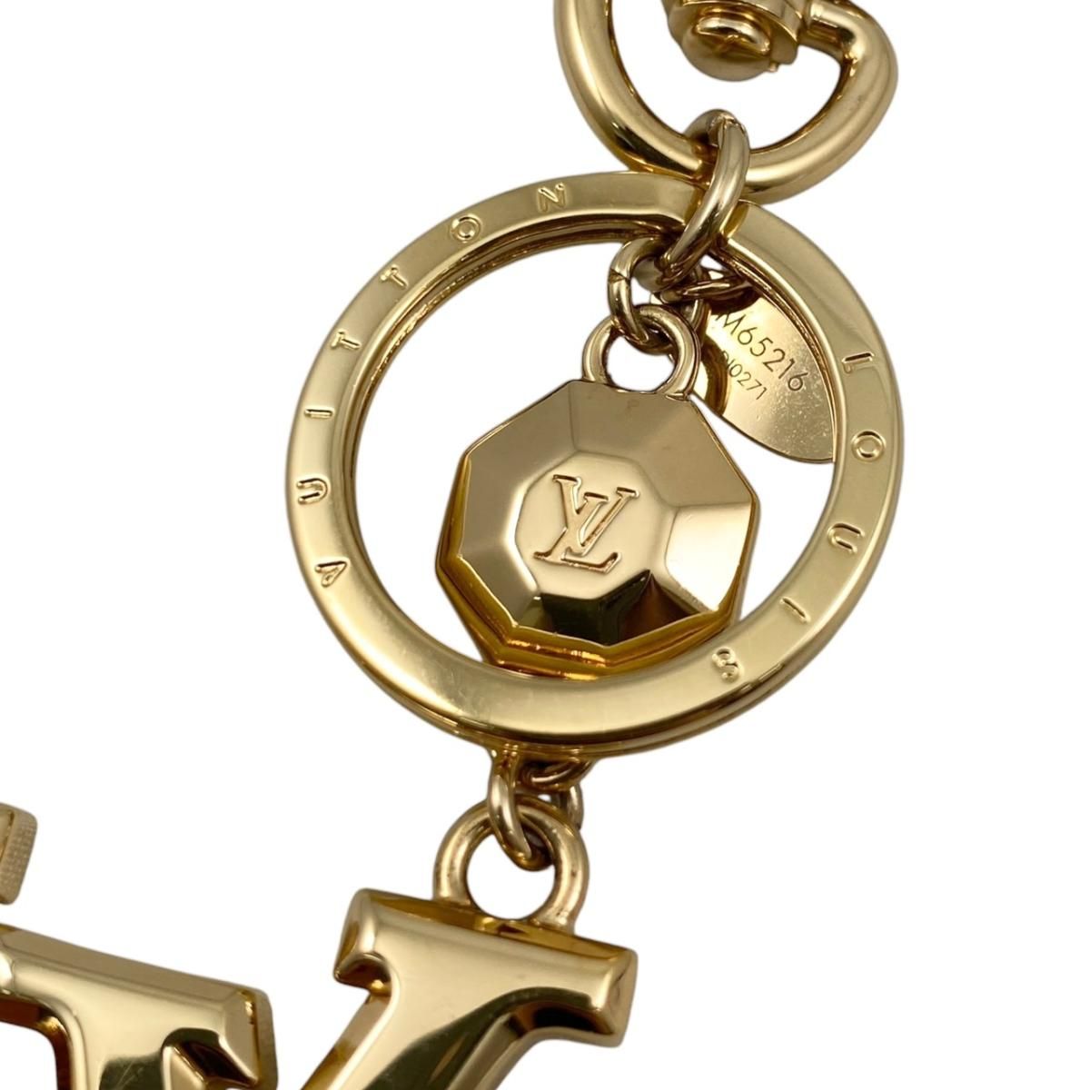 Louis Vuitton Bag Charm Key Holder LV Facet Logo Gold — view 7