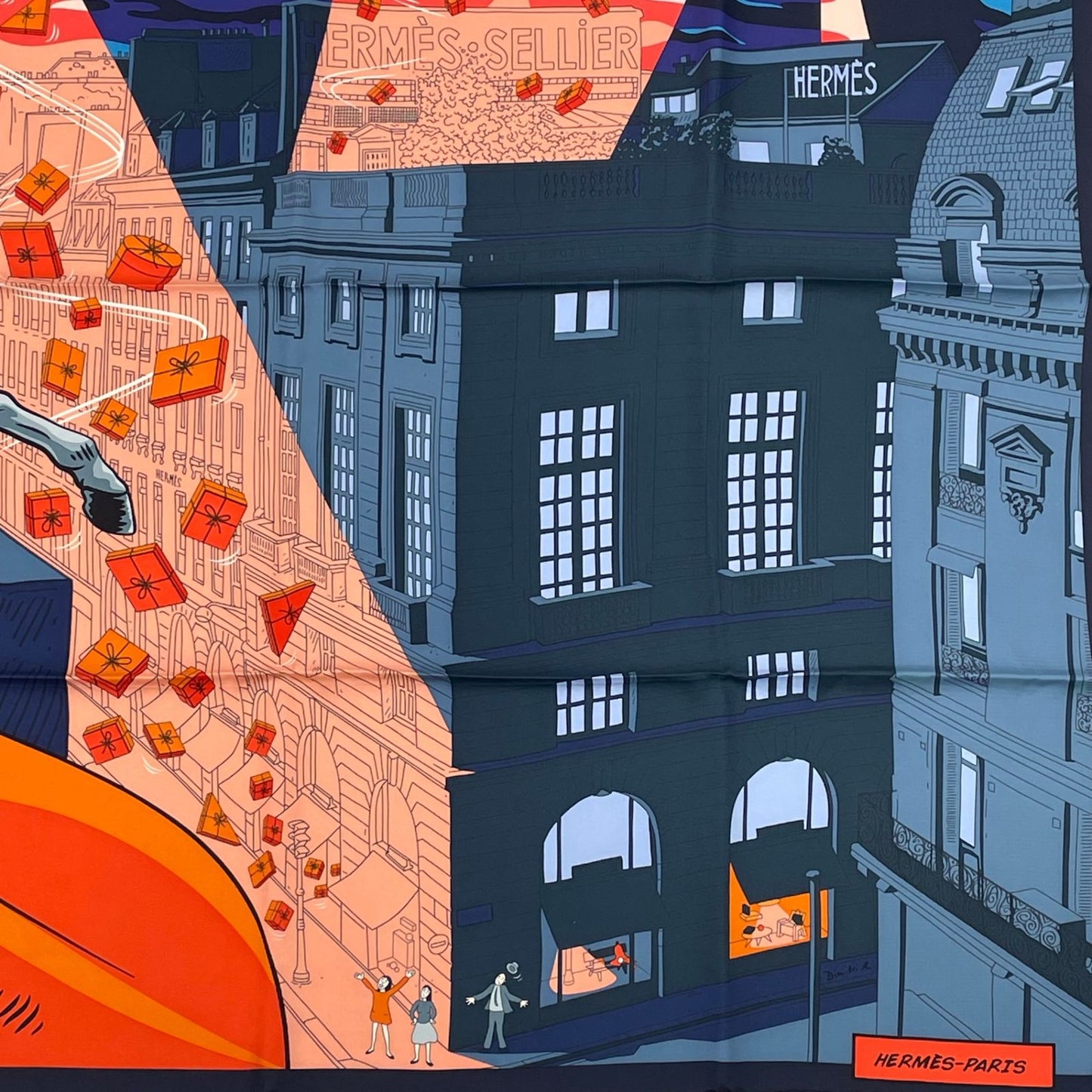 Hermes Carre 90 Scarf Space Shopping at Faubourg Blue — view 3