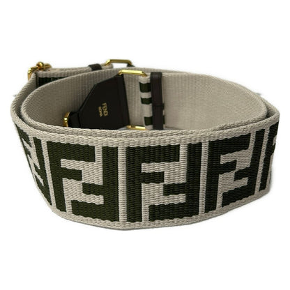 Fendi Shoulder Strap Dark Brown Beige Khaki Zucca Pattern Leather — view 2