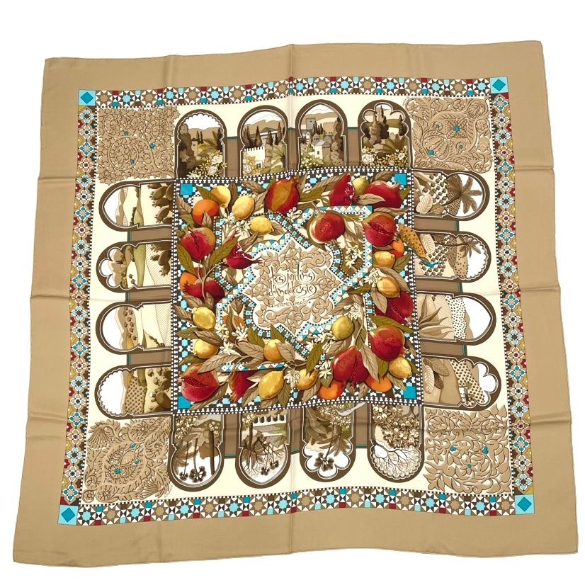 Hermes Carre 90 les Jardins D' Andalousie Andalusian Garden Scarf Multicolor