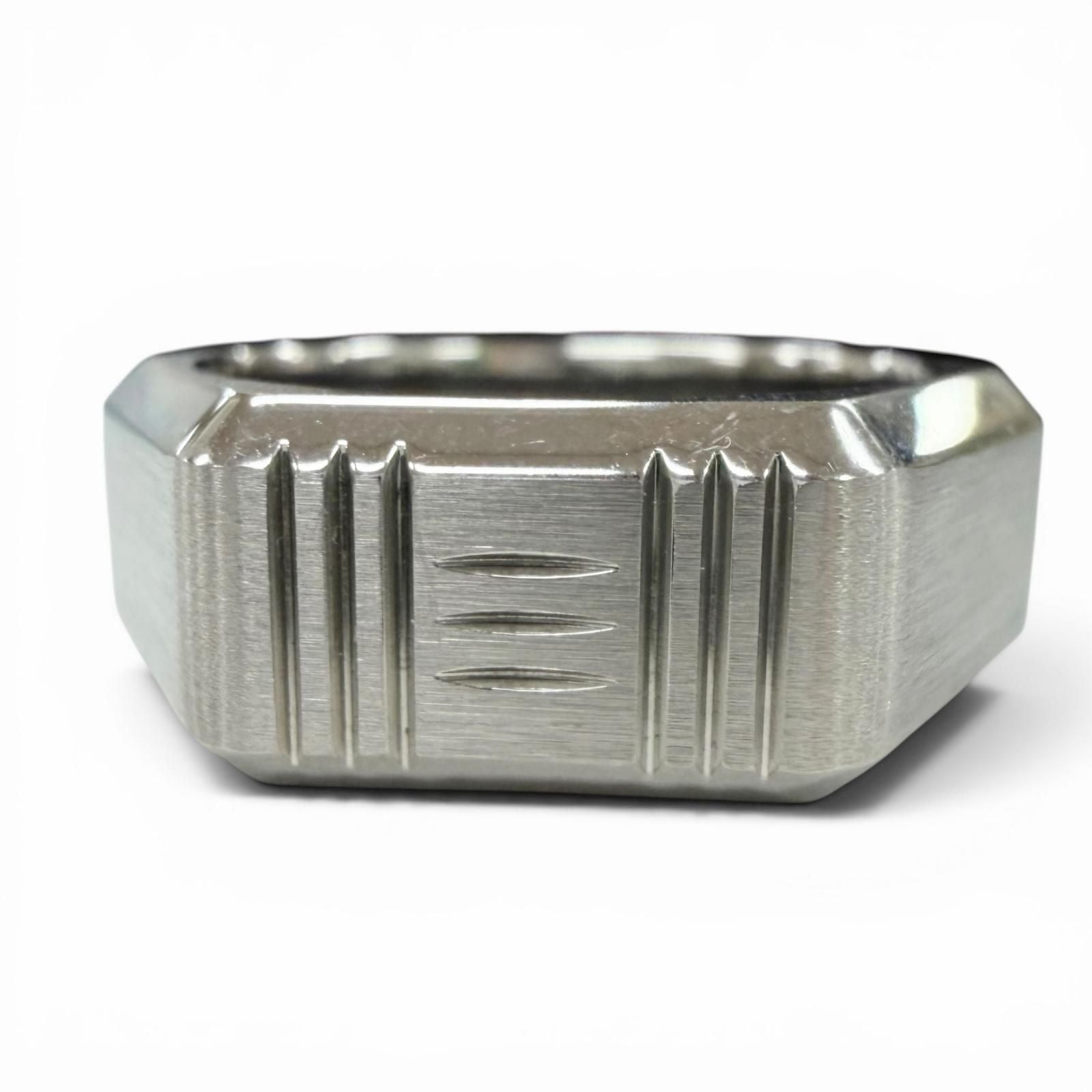 Hermes Stainless Steel Tool Box Ring Silver — view 4