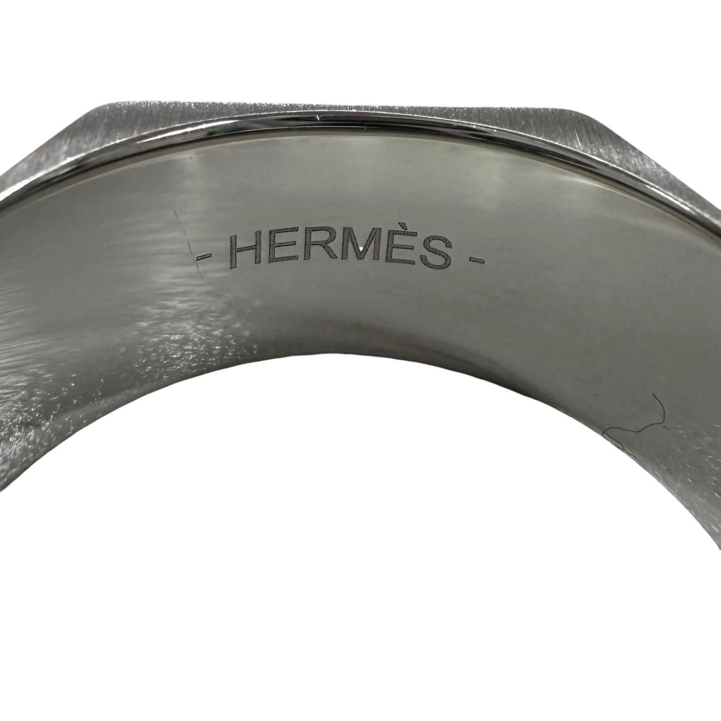 Hermes Stainless Steel Tool Box Ring Silver — view 6