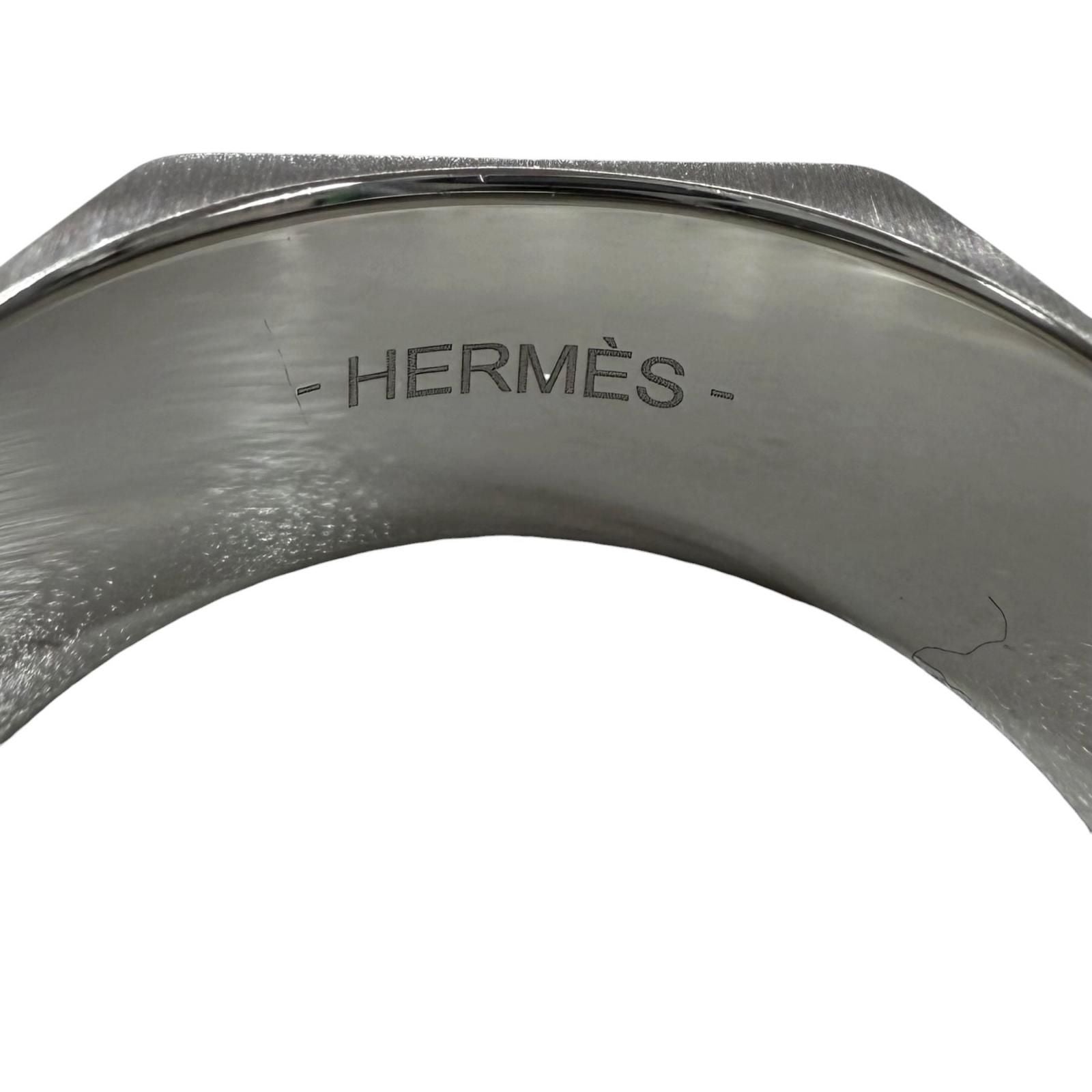 Hermes Stainless Steel Tool Box Ring Silver — view 6