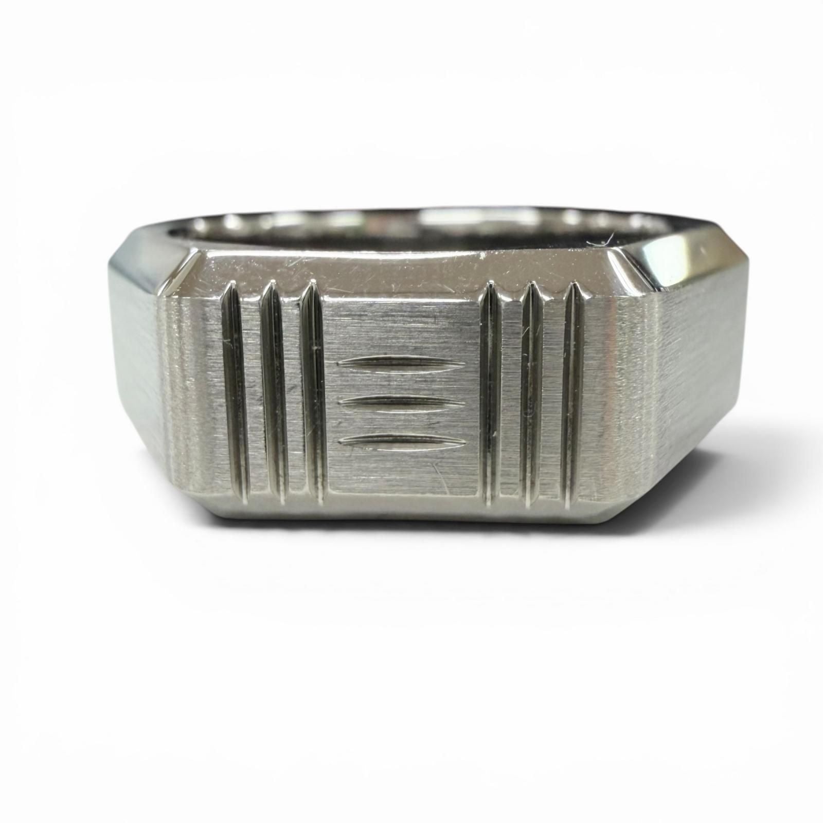 Hermes Stainless Steel Tool Box Ring Silver — view 2