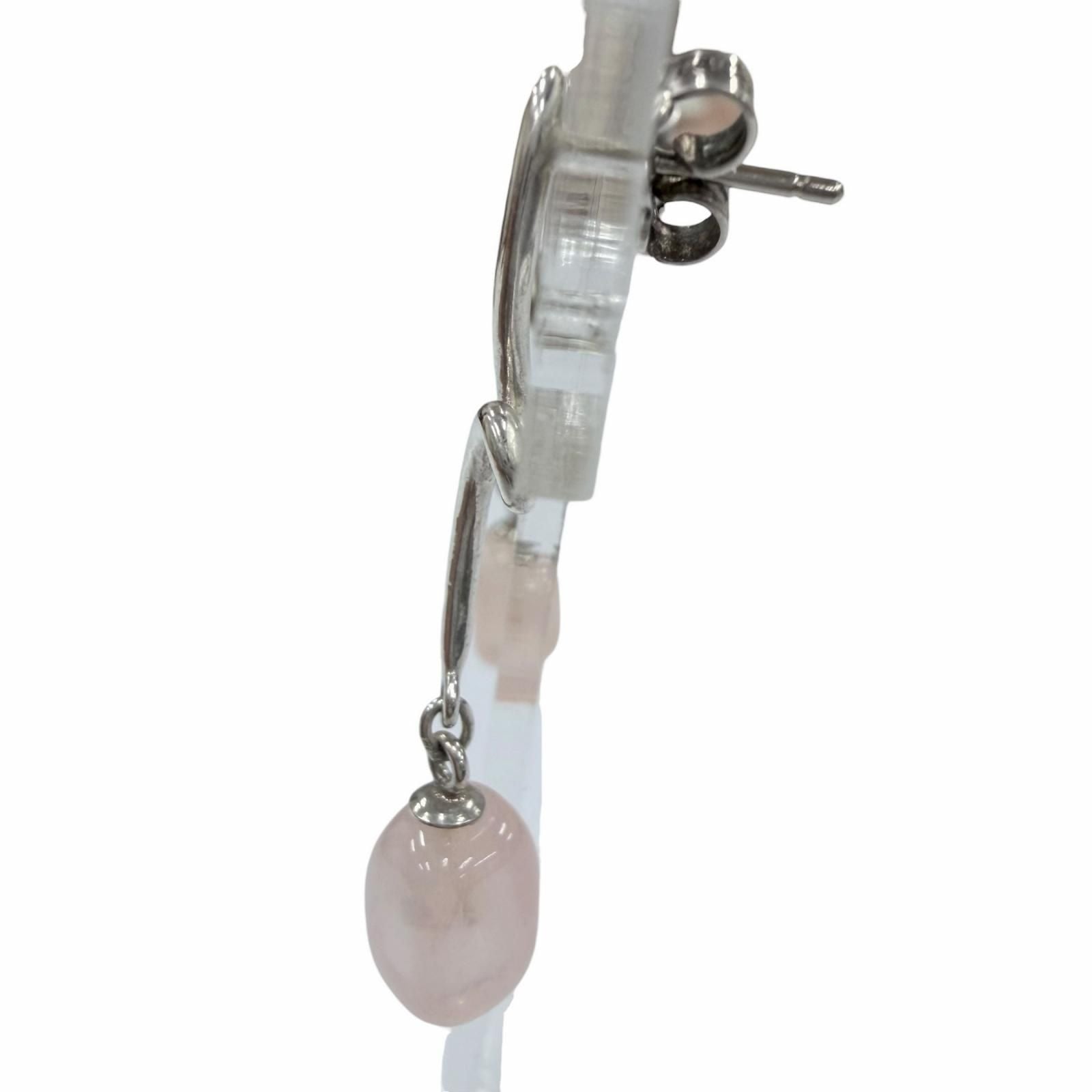 Tiffany & Co 925 Rose Quartz Color Stone Earrings Silver Pink — view 2