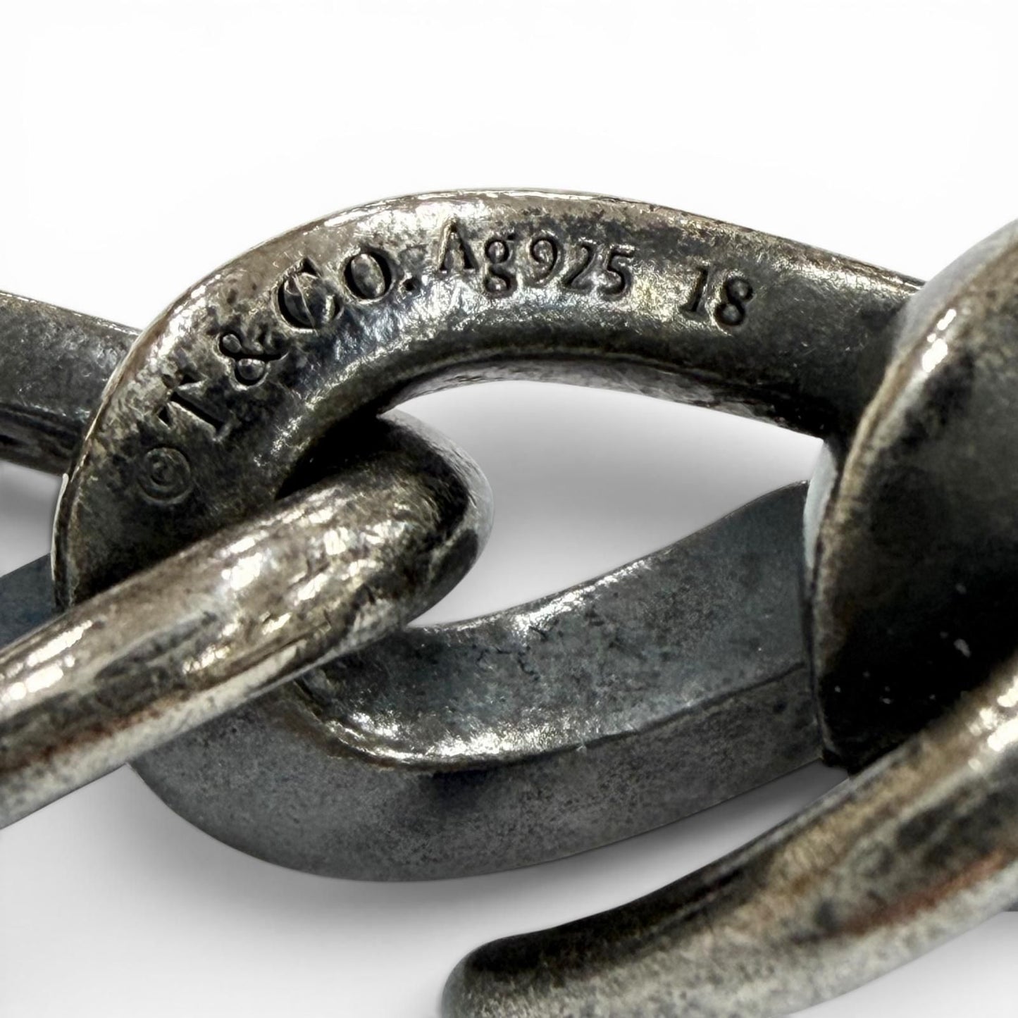 Tiffany & Co Forge Bracelet Large Link Smoked Polished Silver 18 — view 4
