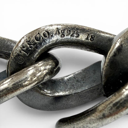Tiffany & Co Forge Bracelet Large Link Smoked Polished Silver 18 — view 4