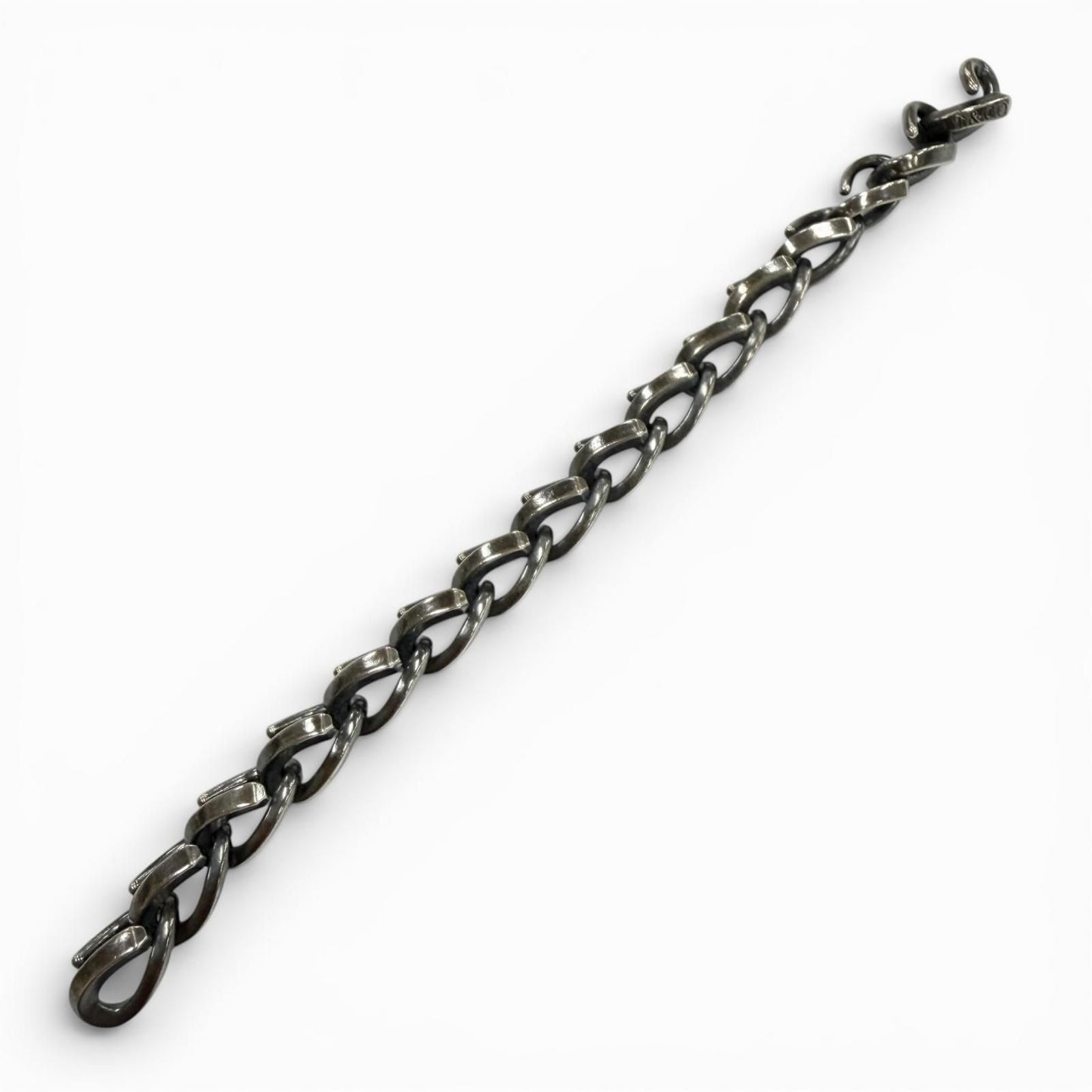 Tiffany & Co Forge Bracelet Large Link Smoked Polished Silver 18 — view 2