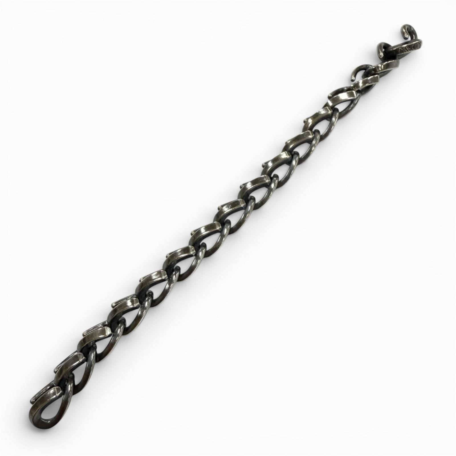 Tiffany & Co Forge Bracelet Large Link Smoked Polished Silver 18 — view 2