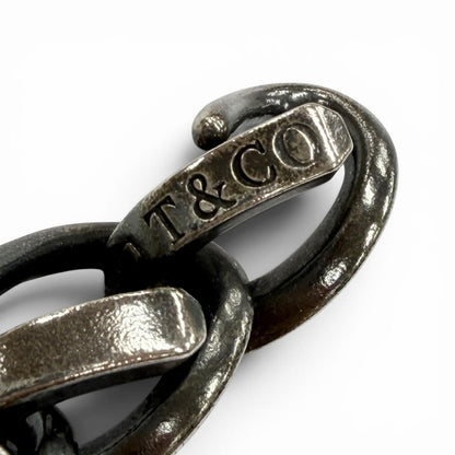 Tiffany & Co Forge Bracelet Large Link Smoked Polished Silver 18 — view 3