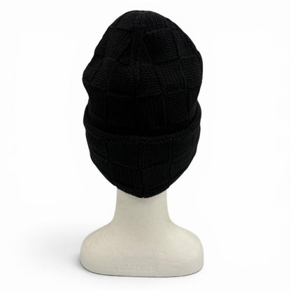 Louis Vuitton Wool Damier Pearl Beanie Hat Knit Cap Black — view 4