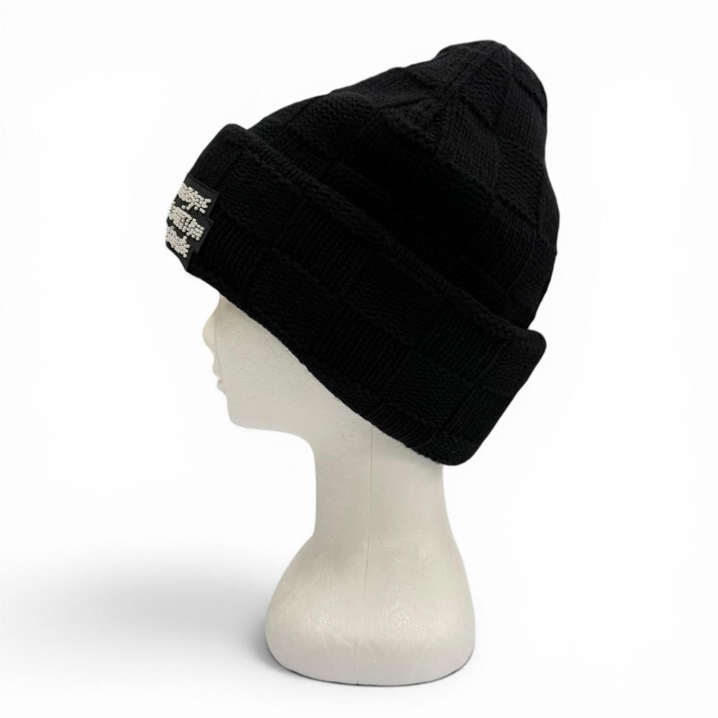Louis Vuitton Wool Damier Pearl Beanie Hat Knit Cap Black — view 3