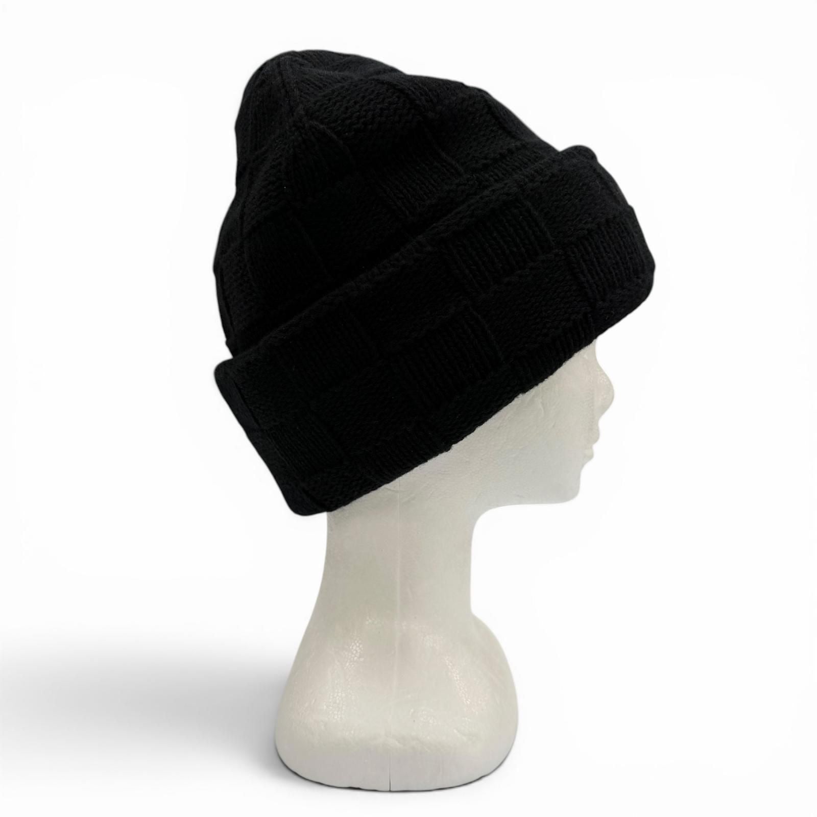 Louis Vuitton Wool Damier Pearl Beanie Hat Knit Cap Black — view 5