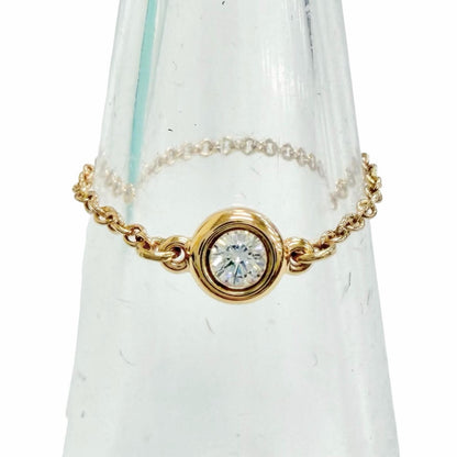 Tiffany & Co by the Yard Chain Ring 18k Gold Diamond Diameter .55 Pink Jp7 — view 3