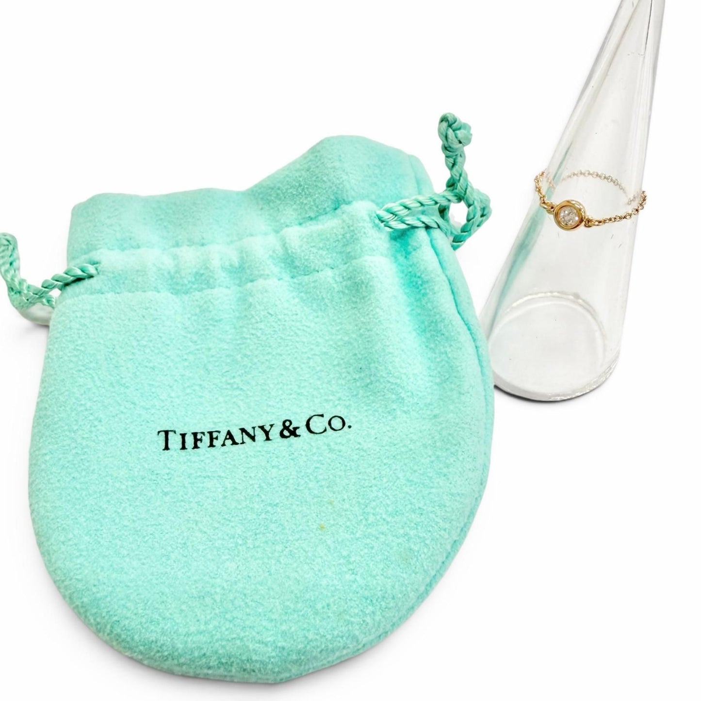 Tiffany & Co by the Yard Chain Ring 18k Gold Diamond Diameter .55 Pink Jp7 — view 2