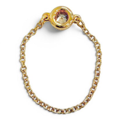 Tiffany & Co by the Yard Chain Ring 18k Gold Diamond Diameter .55 Pink Jp7 — view 7