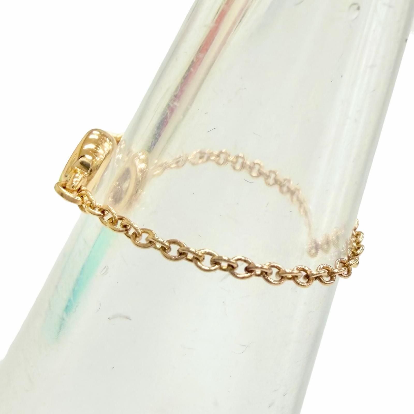 Tiffany & Co by the Yard Chain Ring 18k Gold Diamond Diameter .55 Pink Jp7 — view 4