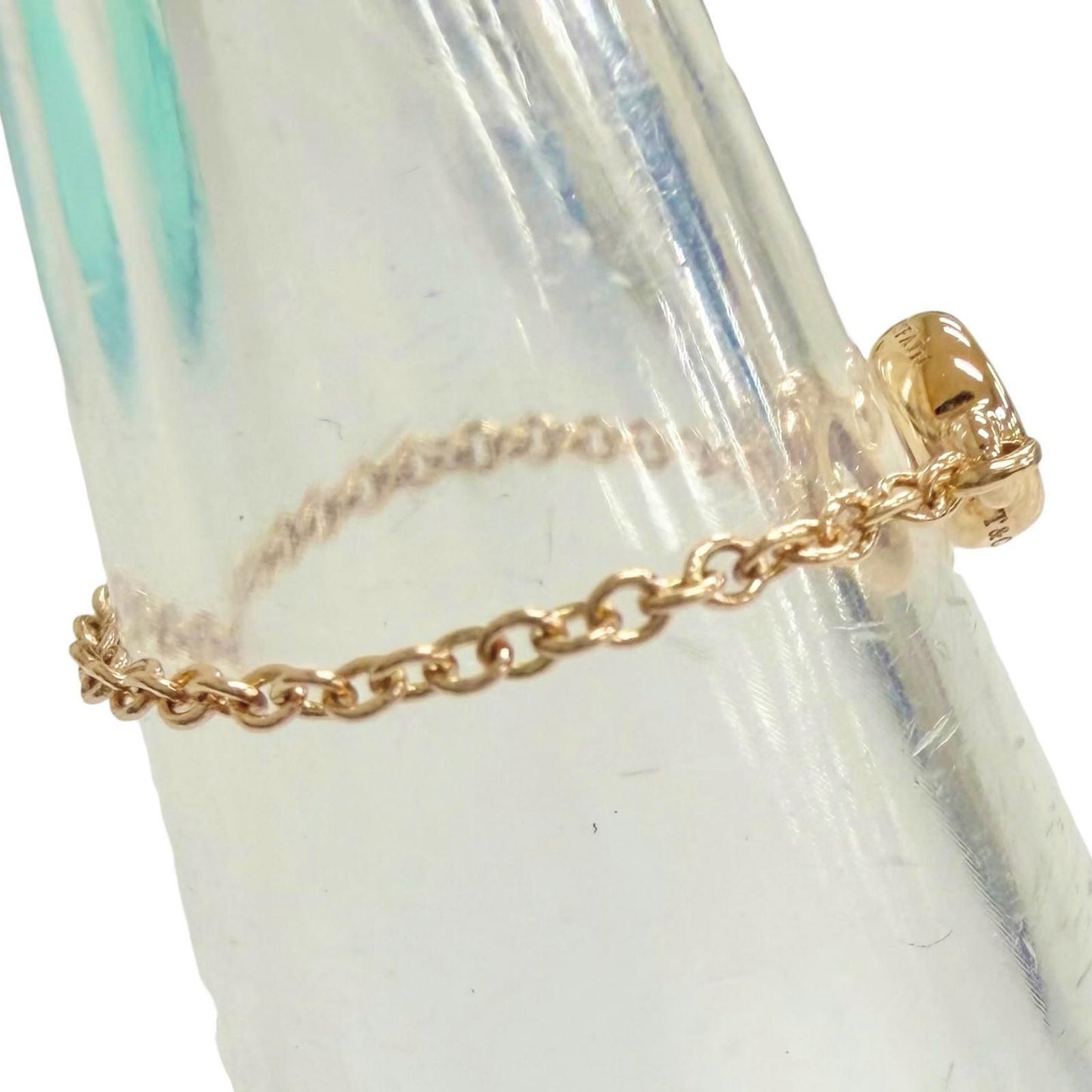 Tiffany & Co by the Yard Chain Ring 18k Gold Diamond Diameter .55 Pink Jp7 — view 5