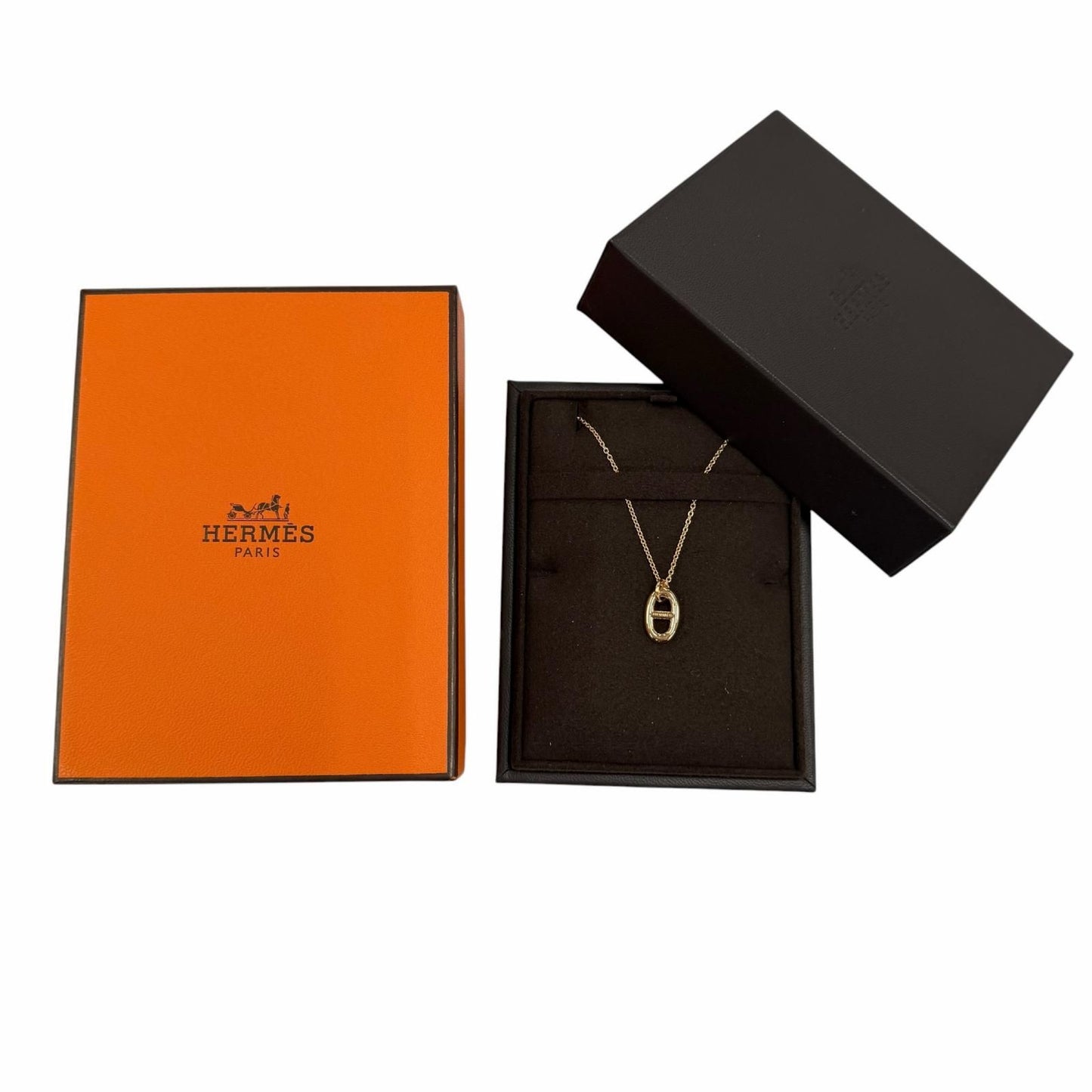 Hermes Farandole PM Chaine D'ancre 750 Necklace Pink Gold — view 2