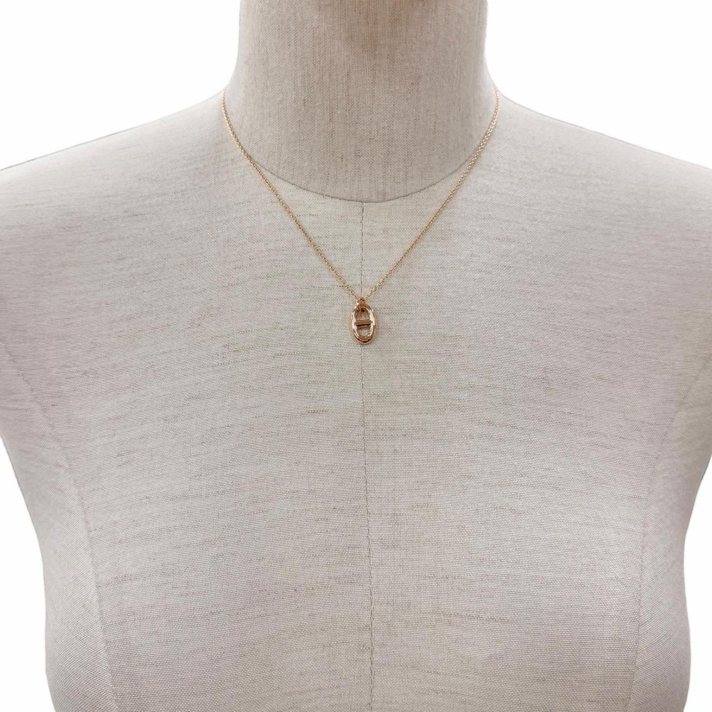 Hermes Farandole PM Chaine D'ancre 750 Necklace Pink Gold — view 3