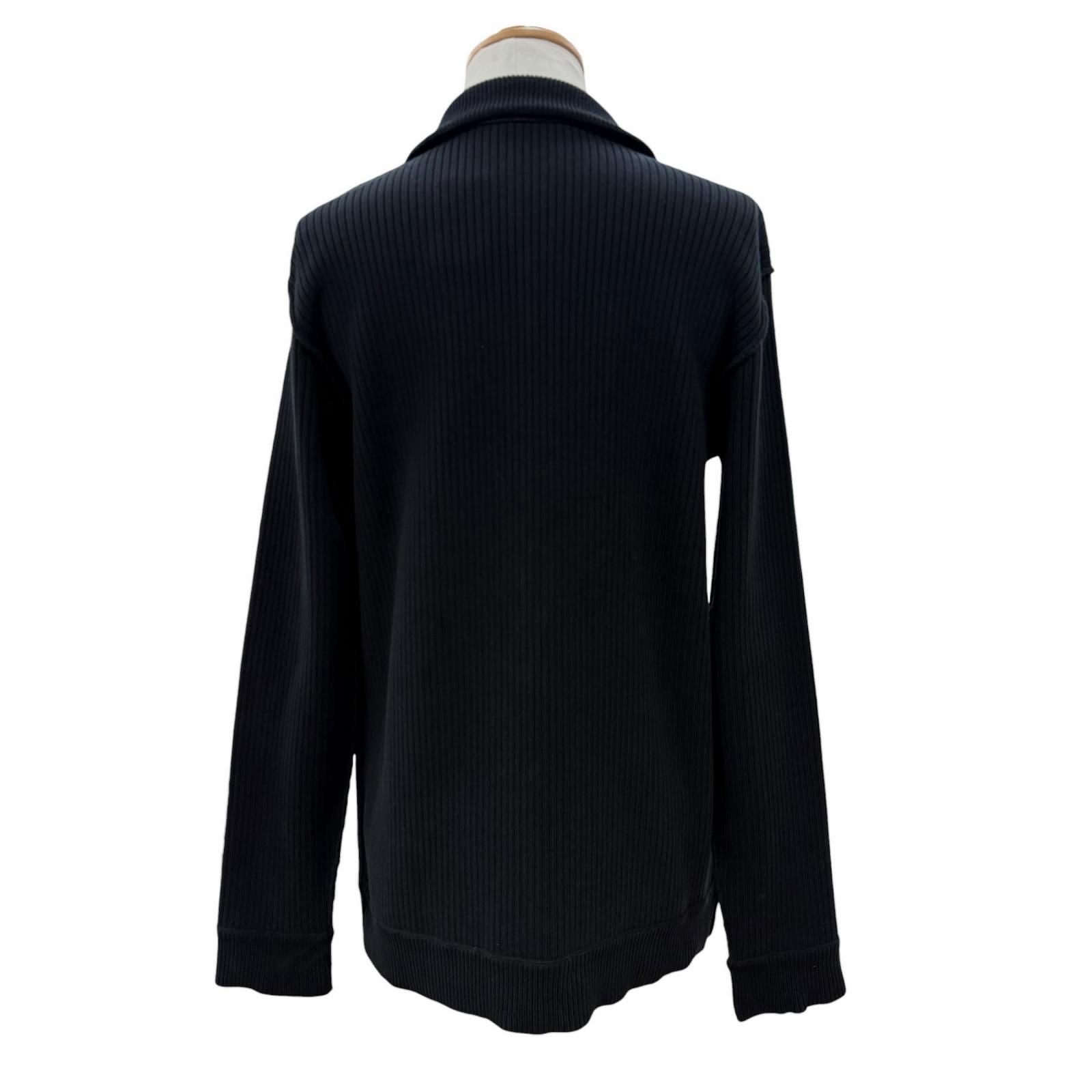 Balenciaga Cotton 100% Logo Patch Zip Up Knit Jacket Black XS Hanger — view 4