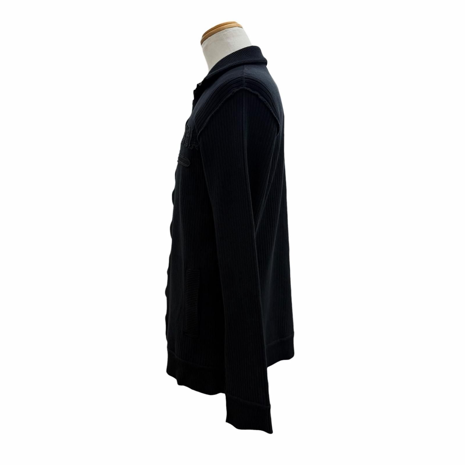 Balenciaga Cotton 100% Logo Patch Zip Up Knit Jacket Black XS Hanger — view 3