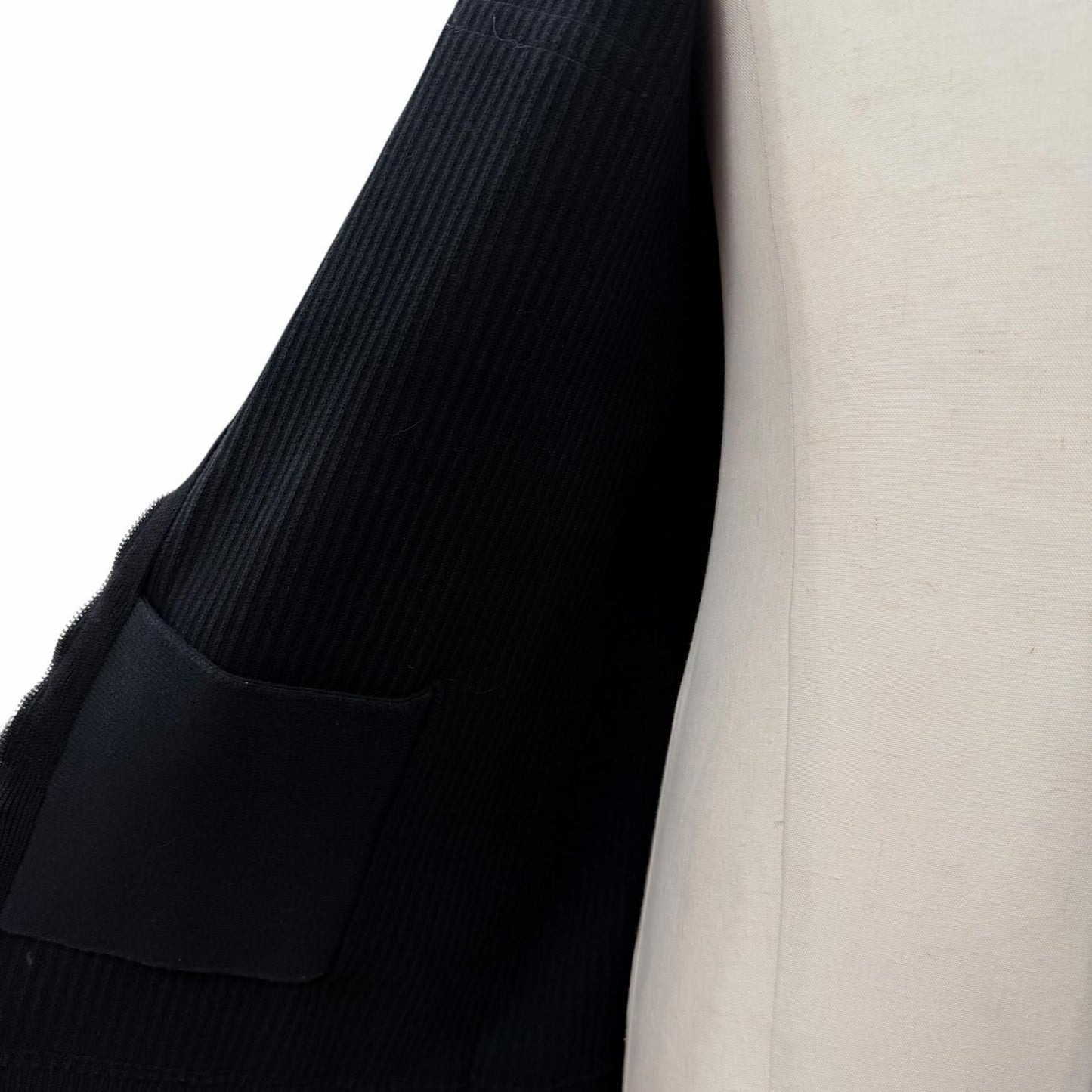 Balenciaga Cotton 100% Logo Patch Zip Up Knit Jacket Black XS Hanger — view 5