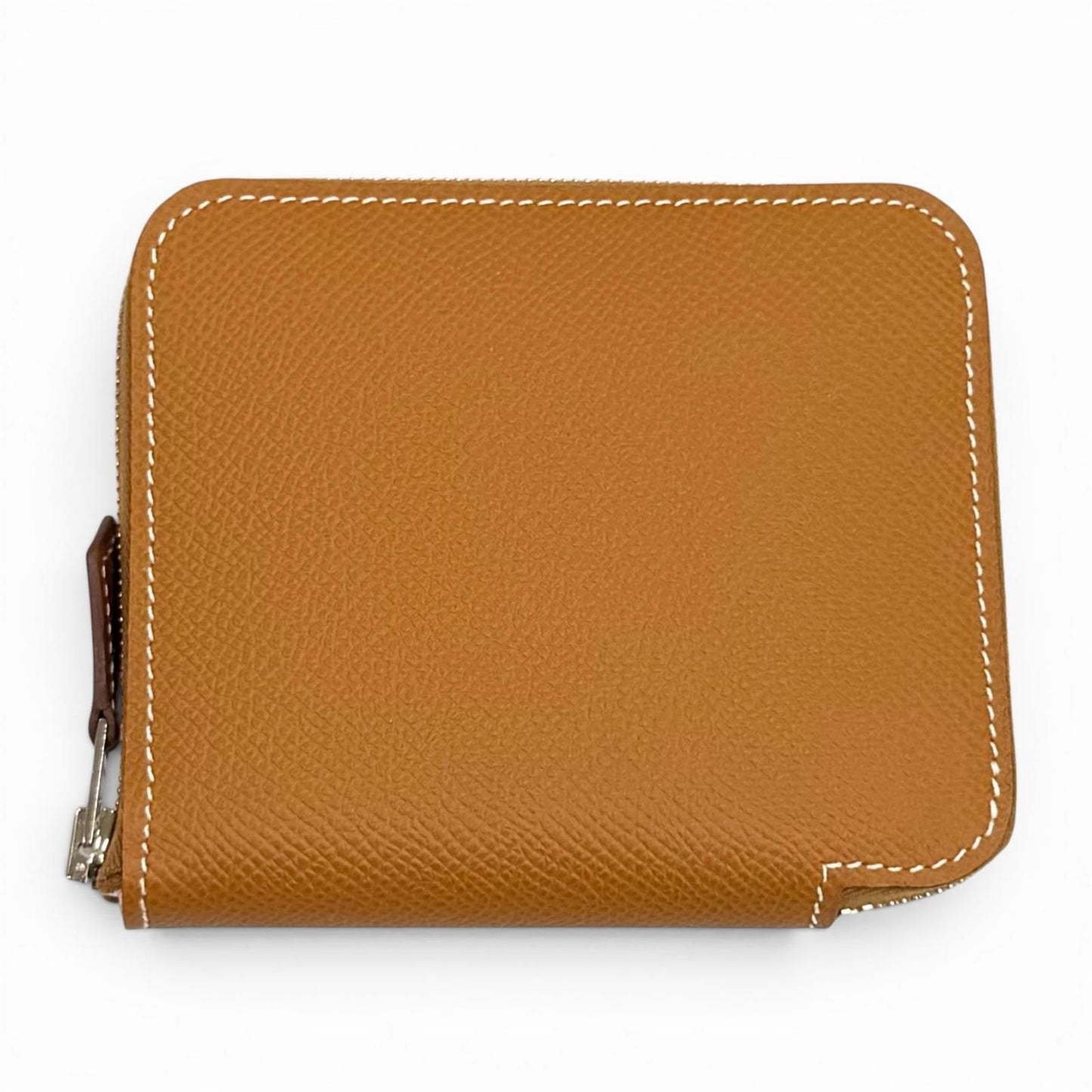 Hermes Compact Silk in Gold Veau Zip Around Coin Case — view 3