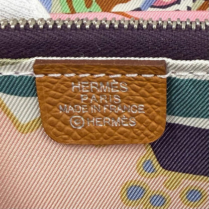 Hermes Compact Silk in Gold Veau Zip Around Coin Case — view 9