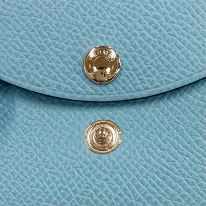 Hermes Calvi Duo Celeste Veau Epsom Series Compact Wallet Bifold — view 8