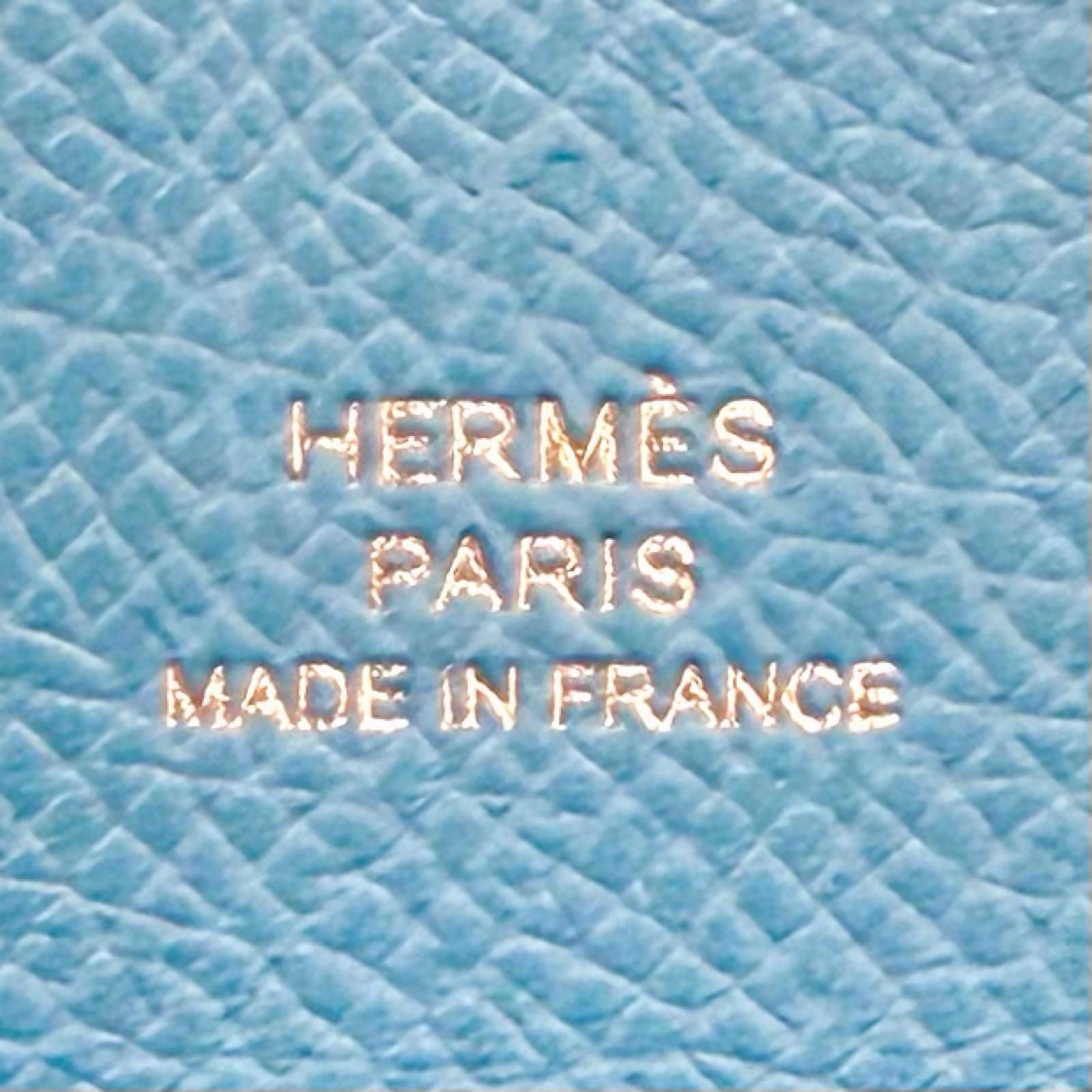 Hermes Calvi Duo Celeste Veau Epsom Series Compact Wallet Bifold — view 9