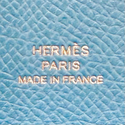 Hermes Calvi Duo Celeste Veau Epsom Series Compact Wallet Bifold — view 9
