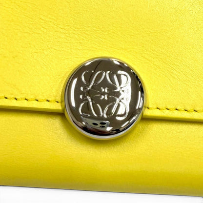 Loewe Pebble Vertical Wallet Small Shiny Napaca Flight Citrine Anagram Trifold — view 9