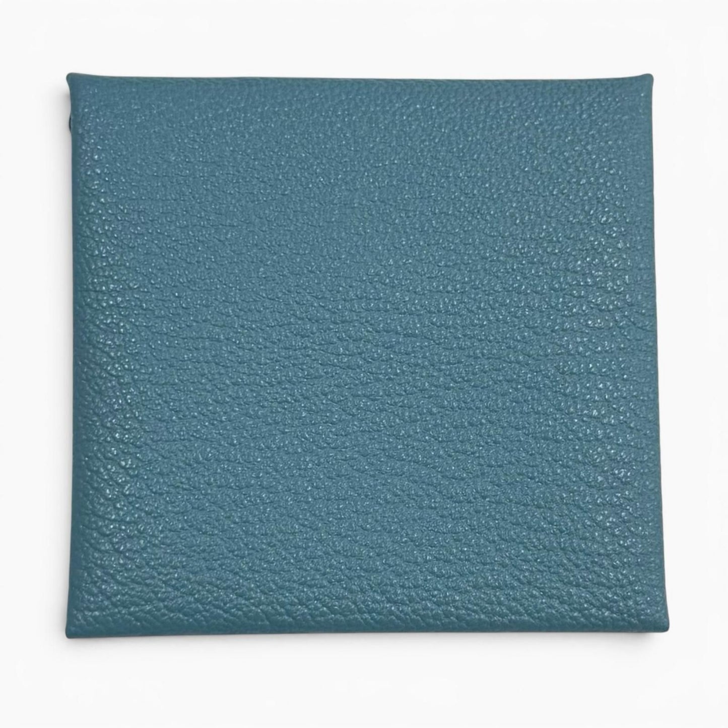 Hermes Bastia Verso New Denim Blue Havana Chevre Silver Coin Case — view 2