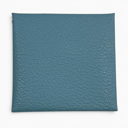Hermes Bastia Verso New Denim Blue Havana Chevre Silver Coin Case — view 2