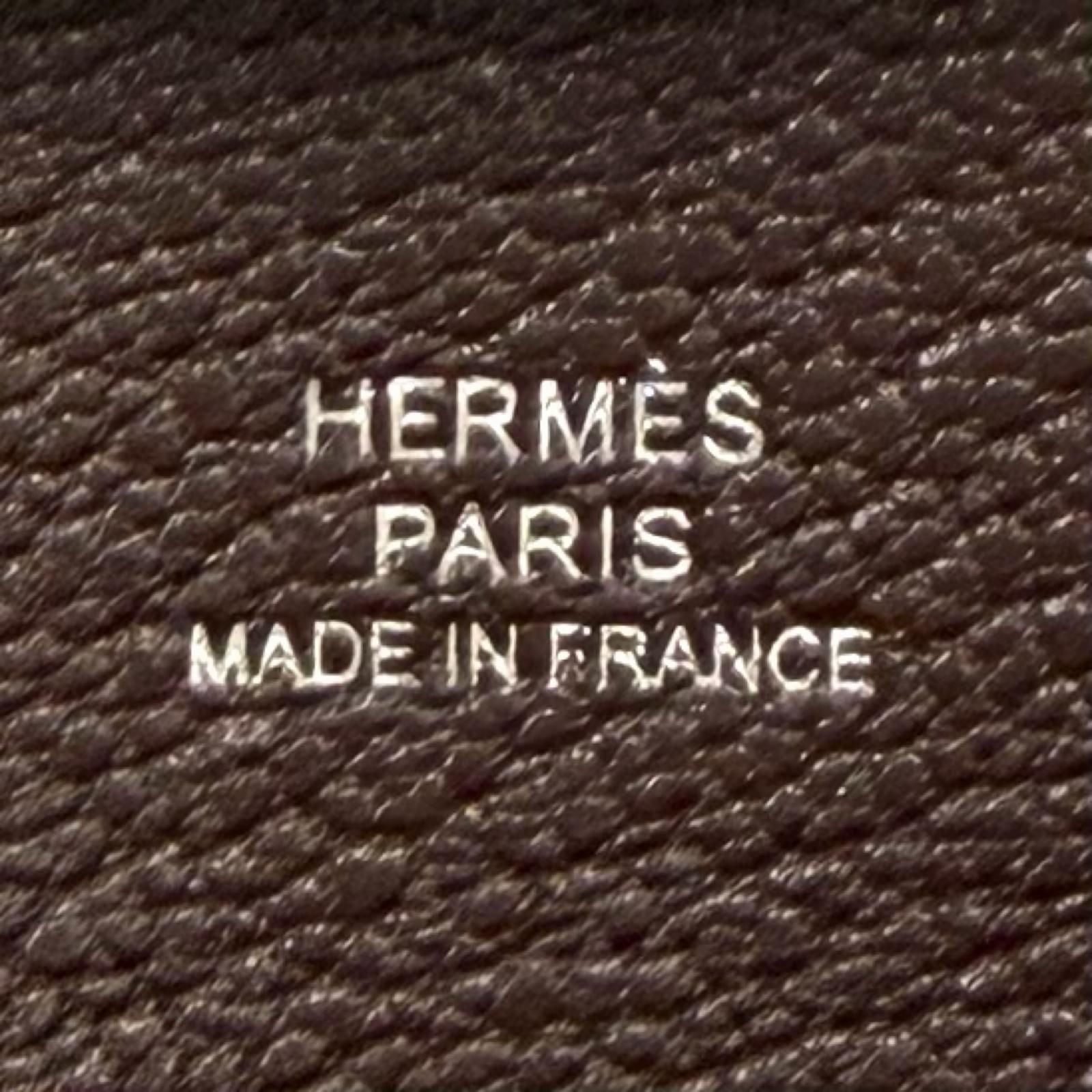 Hermes Bastia Verso New Denim Blue Havana Chevre Silver Coin Case — view 7